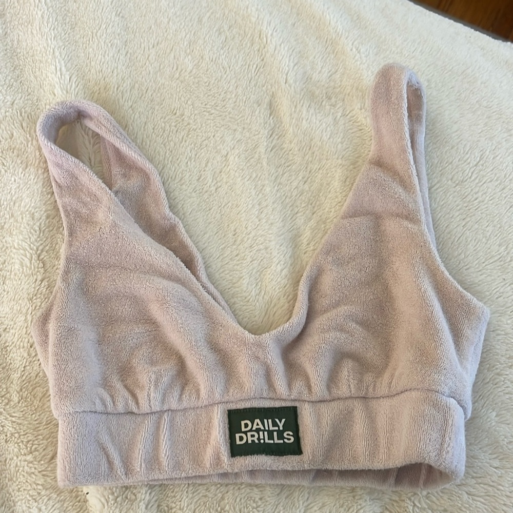 Daily drills light pink towel terry bra